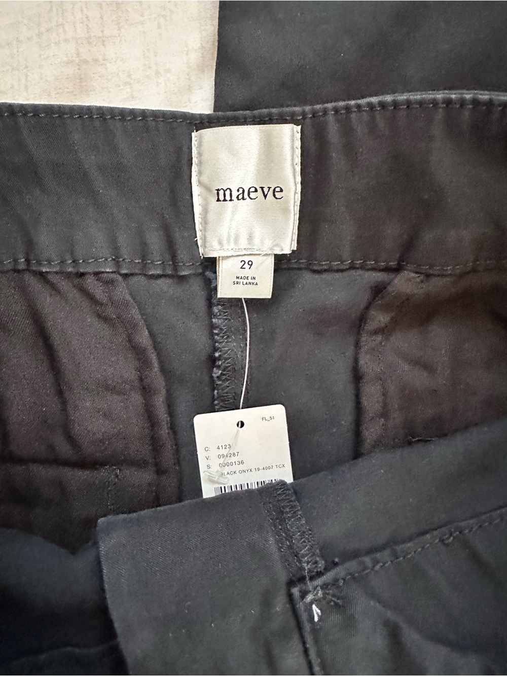 Anthropologie Maeve Black Scallop Wide Leg Pants Size 29 New with Tags - Picture 7 of 8